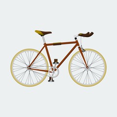 Isolated Side View Fixie Fixed Gear Bike Vector Illustration for Green Lifestyle on Urban Environment or Sport Cycling Related Design