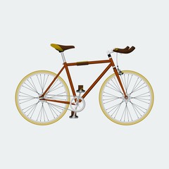 Fototapeta premium Isolated Side View Fixie Fixed Gear Bike Vector Illustration for Green Lifestyle on Urban Environment or Sport Cycling Related Design