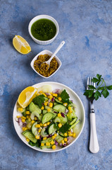 Salad with raw vegetables