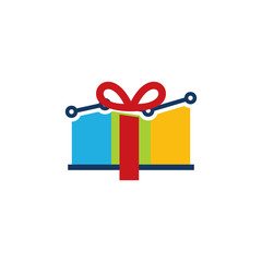 Stats Gift Logo Icon Design
