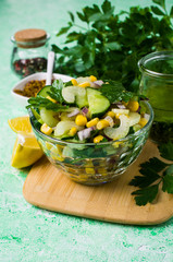 Salad with raw vegetables
