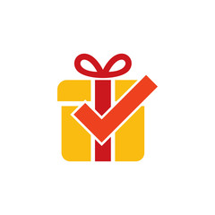 Check Gift Logo Icon Design