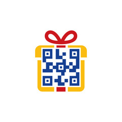 Barcode Gift Logo Icon Design