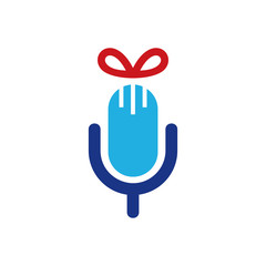 Podcast Gift Logo Icon Design