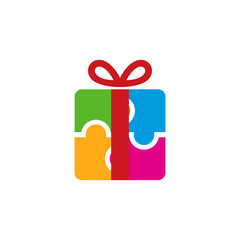 Puzzle Gift Logo Icon Design