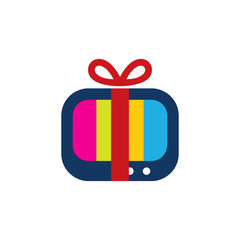 Tv Gift Logo Icon Design