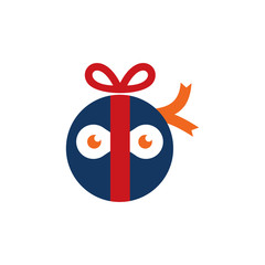 Fototapeta na wymiar Ninja Gift Logo Icon Design