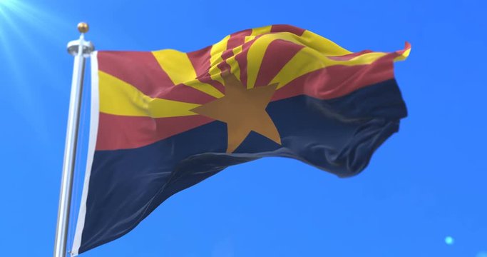 Flag of Arizona state, region of the United States - loop