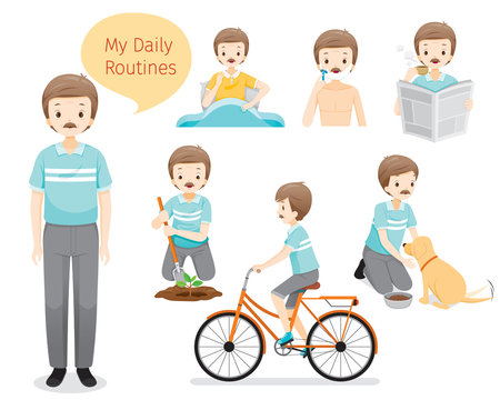 The Daily Routines Of Old Man, People, Activities, Habit, Lifestyle, Leisure, Hobby, Avocation