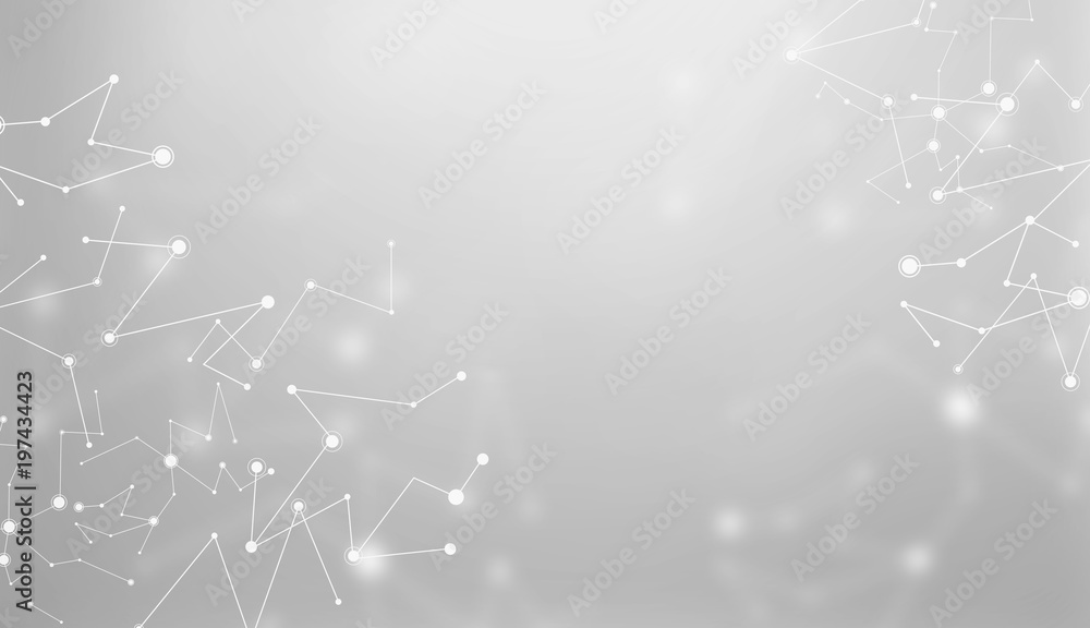Aufkleber abstract lines and connecting dots technology background