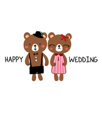 happy wedding cartoon