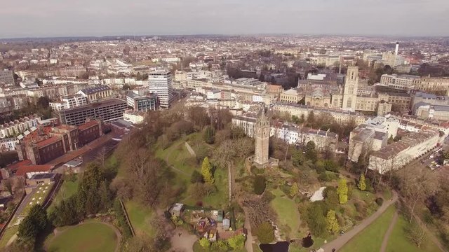 Cabot Tower & Brandon Hill Park, Aerial Drone Footage of Bristol City Landmark