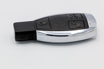 car key on white background.