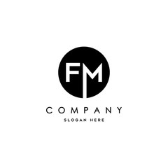 letter FM element logo design