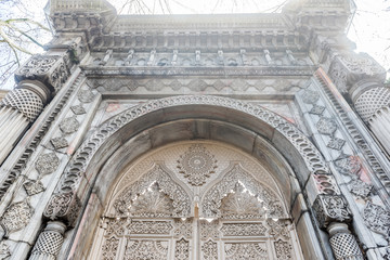 Exterior view of Ciragan Palace door in Besiktas,Istanbul