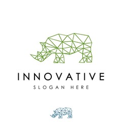 rhino Abstract logo vector
