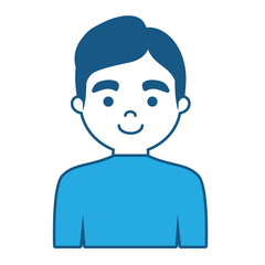 cartoon man icon over white background, blue shading design. vector illustration