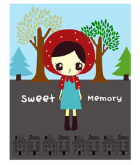 Stock vector sweet memory girl