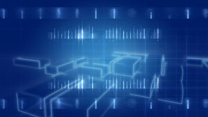 blueprint style 3D background loop
