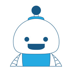 cartoon happy robot icon over white background, vector illustration
