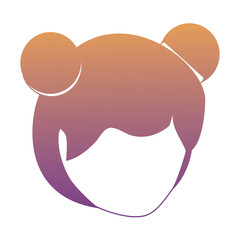 avatar woman face icon over white background, vector illustration