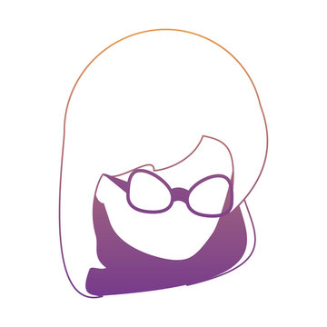 avatar woman wearing glasses over white background, colorful design. vector illustration