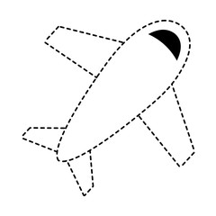 airplane icon over white background, vector illustration