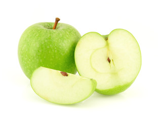 Green apple isolated on the white background