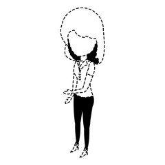 avatar woman standing over white background, vector illustration