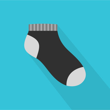 Sport sock icon. Flat illustration of sport sock vector icon for web
