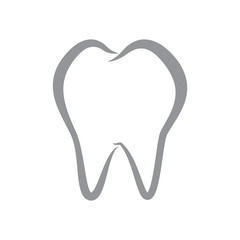 Obraz premium Simple Vector Tooth Line iCon on iSolated White Background