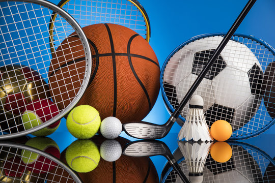 Sports Balls With Equipment