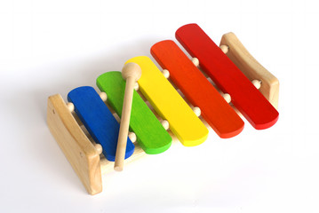 wooden toys isolated on white