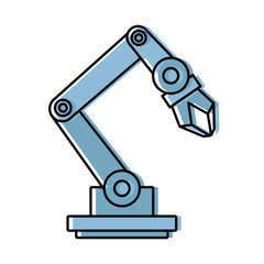 robotic arm icon over white background, colorful design. vector illustration