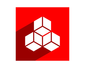 Fototapeta premium white cube pattern shape image vector icon symbol logo