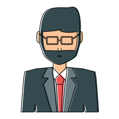 avatar businessman icon over white background, colorful design. vector illustration