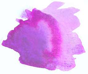 watercolor paint drawn by hand with uneven edges design element, fuchsia pink with paper texture