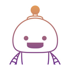 cartoon cute robot icon over white background, colorful design. vector illustration