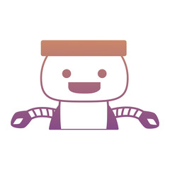 cartoon cute robot icon over white background, colorful design. vector illustration