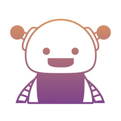 cartoon happy robot icon over white background, colorful design. vector illustration