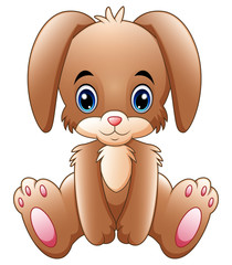 Cute little bunny cartoon sitting
