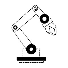 robotic arm icon over white background, vector illustration