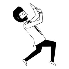 avatar businessman icon over white background, vector illustration