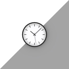 3D rendering Minimal style,Monochrome clock on the wall for background