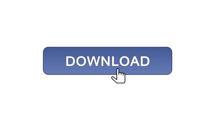 Download web interface button clicked with mouse cursor, violet color design