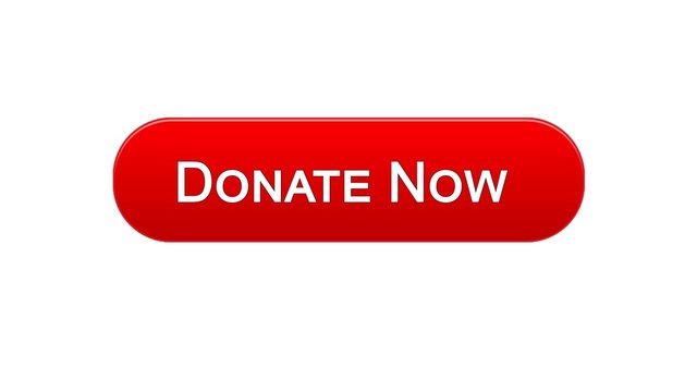 Donate now web interface button red color design, social support, volunteering