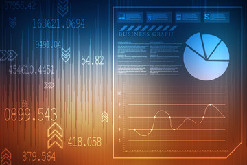 2d rendering Stock market online business concept. business Graph 