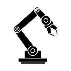 robotic arm icon over white background, vector illustration