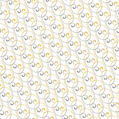 Seamless silver and golden ornament. Modern background. Geometric modern pattern