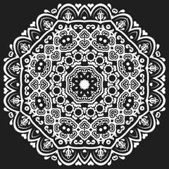 Elegant white ornament in classic style. Abstract traditional pattern with oriental elements. Classic vintage pattern